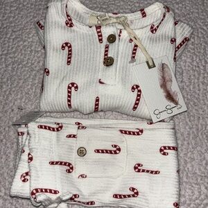 Jessica Simpson Candy Cane PJ Set 12months